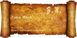Zaka Márk névjegykártya